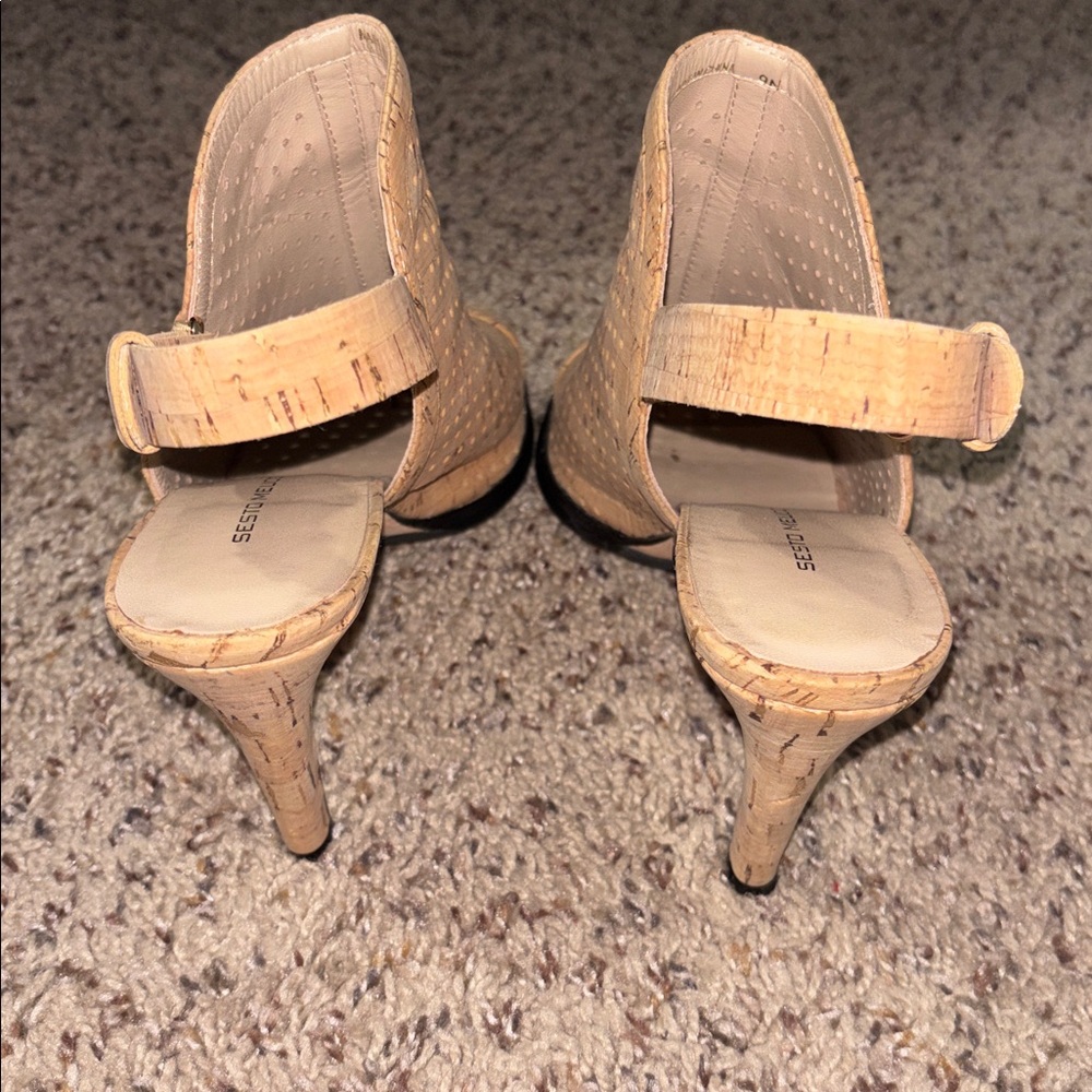 SESTO MEUCCI- Lansa cork sling backs - Picture 3 of 5